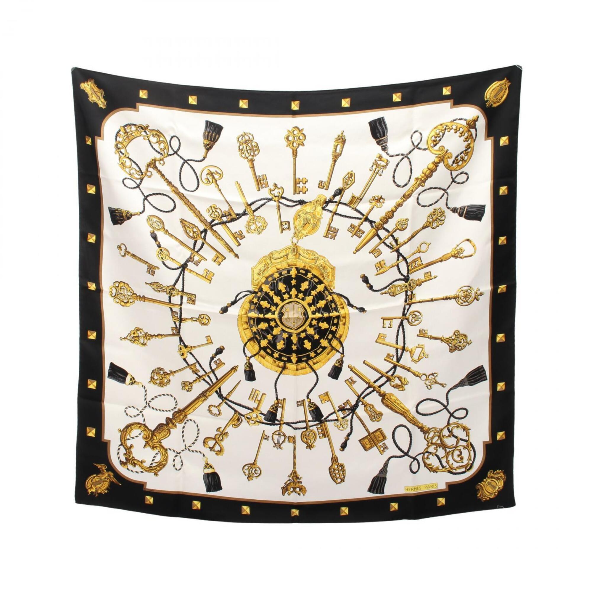 Hermes Authentic Black Silk Scarf
